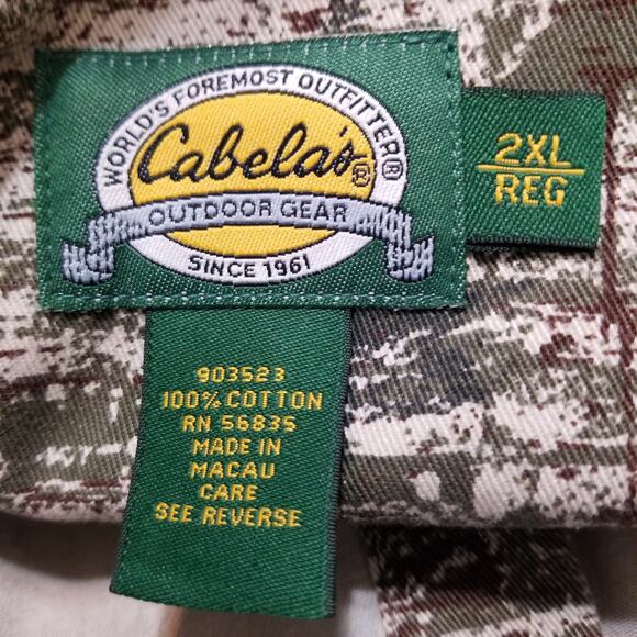 Cabela’s Camo Real Tree Heavy Long Sleeve Button Up Hunting Shirt Men's Size 2XL - Picture 7 of 8